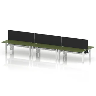 Air Back-to-Back Height Adjustable Bench Desk - 6 Person