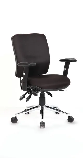 Impulse Cantilever Straight Desk With Mobile Pedestal and Chiro Medium Back Operator Chair