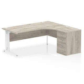 Impulse Cable Managed Crescent Desk Workstation