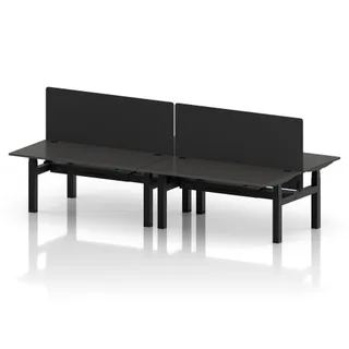 Air Back-to-Back Height Adjustable Bench Desk - 4 Person