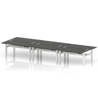 Air Back-to-Back Height Adjustable Bench Desk - 6 Person