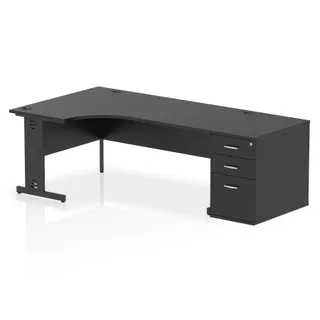 Impulse Cable Managed Crescent Desk Workstation