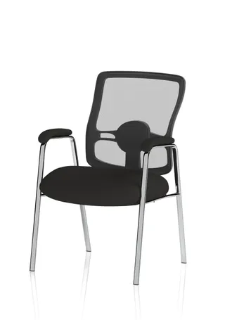 Portland Medium Mesh Back (Straight Leg) Visitor Chair with Arms