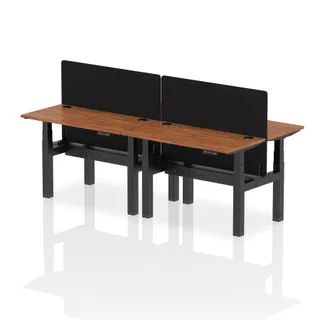 Air Back-to-Back Slimline Height Adjustable Bench Desk - 4 Person