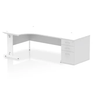 Impulse Cable Managed Crescent Desk Workstation