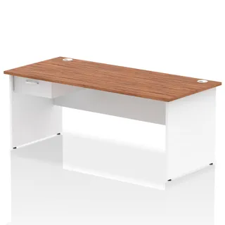Impulse Panel End Straight Desk With Single One Drawer Fixed Pedestal