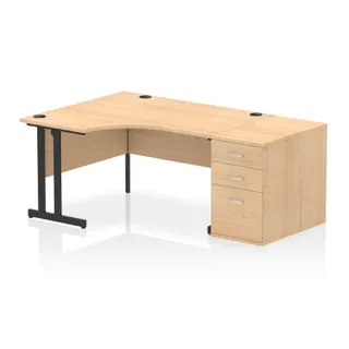 Impulse Cantilever Crescent Desk Workstation
