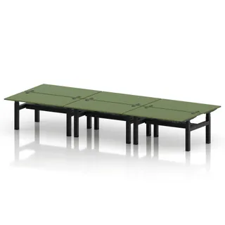 Air Back-to-Back Height Adjustable Bench Desk - 6 Person