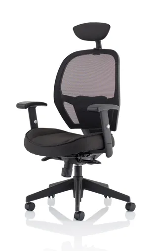 Denver High Mesh Back Black Task Operator Office Chair with Arms