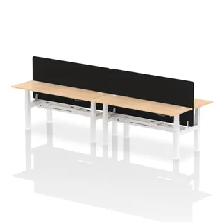 Air Back-to-Back Slimline Height Adjustable Bench Desk - 4 Person
