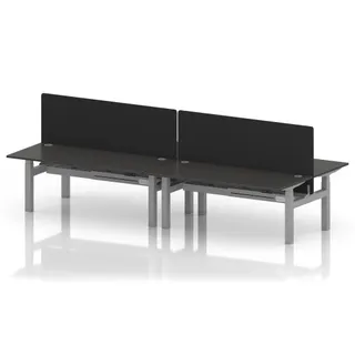 Air Back-to-Back Height Adjustable Bench Desk - 4 Person