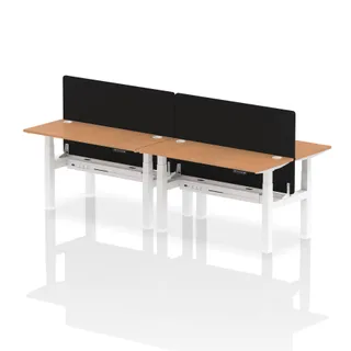 Air Back-to-Back Slimline Height Adjustable Bench Desk - 4 Person