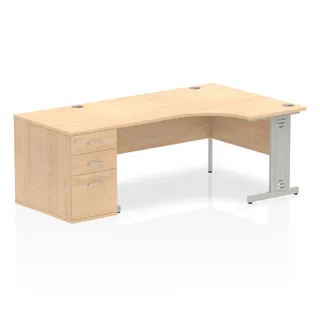 Impulse Cable Managed Crescent Desk Workstation