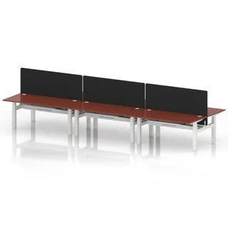 Air Back-to-Back Height Adjustable Bench Desk - 6 Person