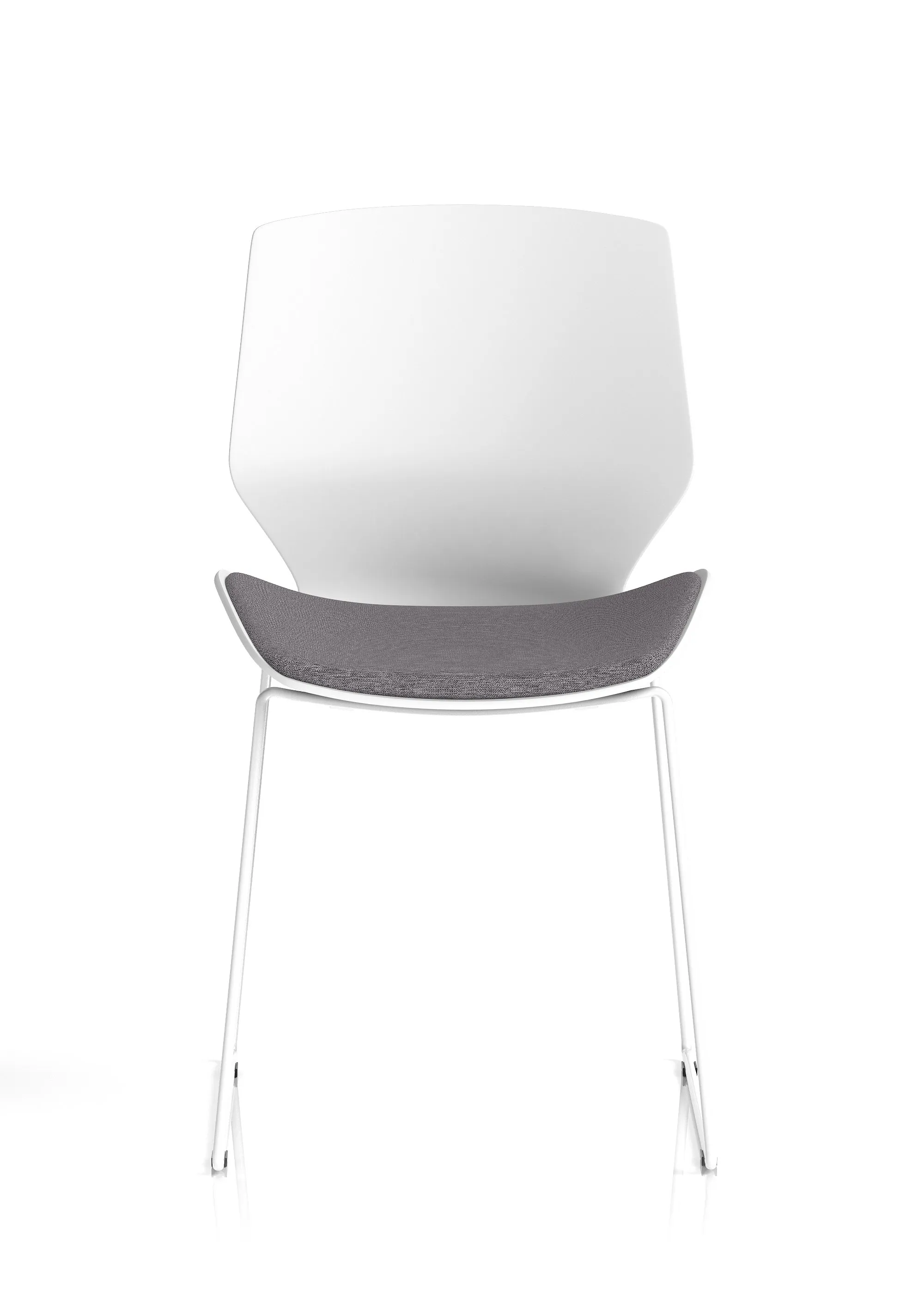 Florence Sled White Frame Fabric Seat Visitor Chair