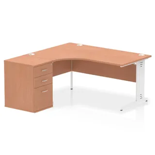 Impulse Cable Managed Crescent Desk Workstation