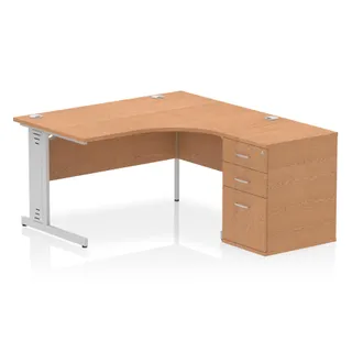 Impulse Cable Managed Crescent Desk Workstation
