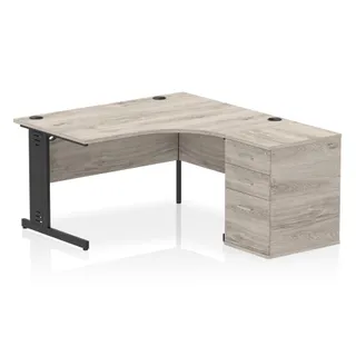 Impulse Cable Managed Crescent Desk Workstation