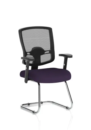 EE - Portland Mesh Back Cantilever Visitor Chair with Arms