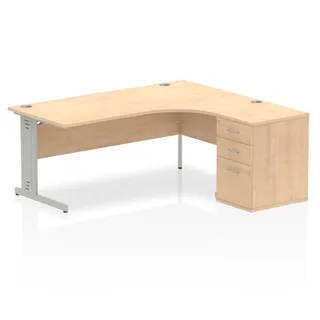 Impulse Cable Managed Crescent Desk Workstation