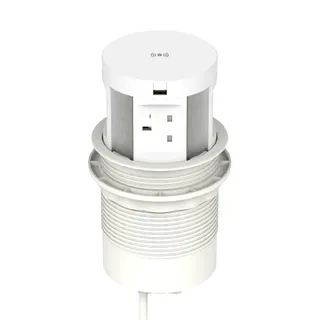 Volta Round Pop Up Power Unit 4x Socket Module with Wireless Charger
