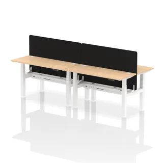 Air Back-to-Back Slimline Height Adjustable Bench Desk - 4 Person