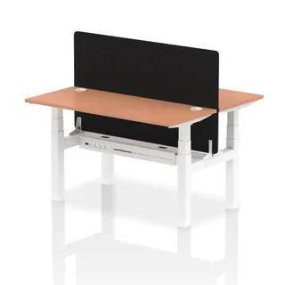 Air Back-to-Back Slimline Height Adjustable Bench Desk - 2 Person