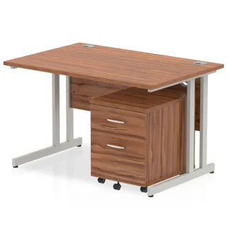 Impulse Cantilever Straight Desk With Mobile Pedestal