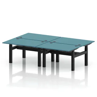 Air Back-to-Back Height Adjustable Bench Desk - 4 Person