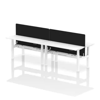Air Back-to-Back Slimline Height Adjustable Bench Desk - 4 Person