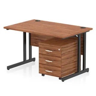 Impulse Cantilever Straight Desk With Mobile Pedestal
