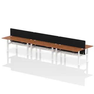 Air Back-to-Back Height Adjustable Bench Desk - 6 Person