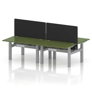 Air Back-to-Back Height Adjustable Bench Desk - 4 Person