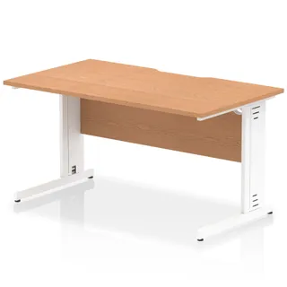 Impulse Scalloped Edge Straight Desk Cable Managed Leg