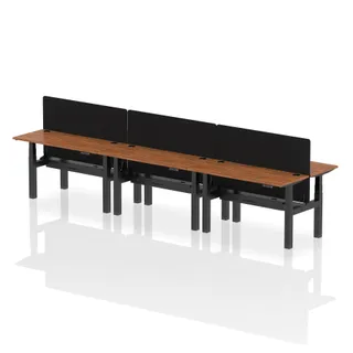 Air Back-to-Back Slimline Height Adjustable Bench Desk - 6 Person