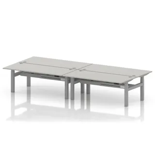 Air Back-to-Back Height Adjustable Bench Desk - 4 Person