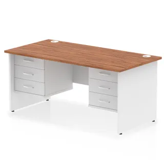 Impulse Panel End Straight Desk With Two Fixed Pedestal