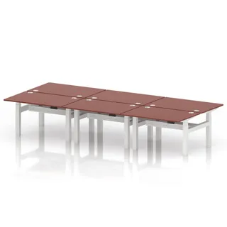 Air Back-to-Back Height Adjustable Bench Desk - 6 Person