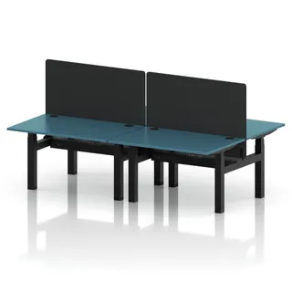 Air Back-to-Back Height Adjustable Bench Desk - 4 Person