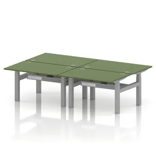 Air Back-to-Back Height Adjustable Bench Desk - 4 Person
