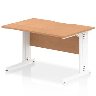 Impulse Scalloped Edge Straight Desk Cable Managed Leg