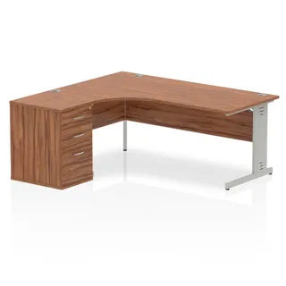 Impulse Cable Managed Crescent Desk Workstation