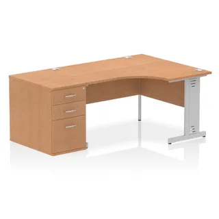 Impulse Cable Managed Crescent Desk Workstation