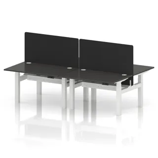 Air Back-to-Back Height Adjustable Bench Desk - 4 Person