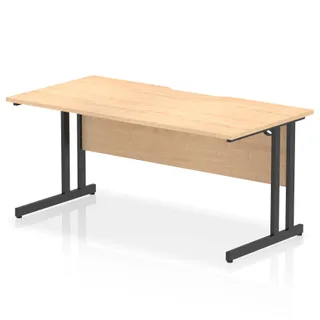 Impulse Scalloped Edge Straight Desk Cantilever Leg