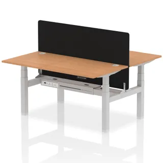 Air Back-to-Back Height Adjustable Bench Desk - 2 Person