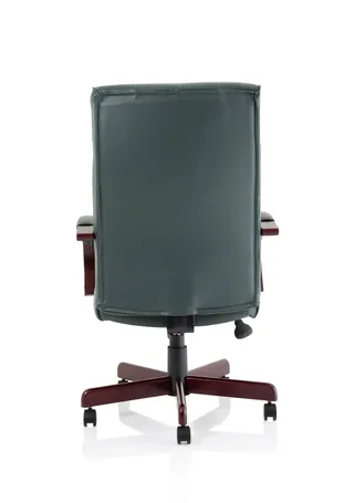 Chesterfield High Back Leather Executive Office Chair with Arms