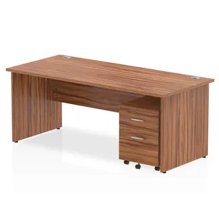 EE - Impulse Panel End Straight Desk With Mobile Pedestal
