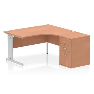 Impulse Cable Managed Crescent Desk Workstation