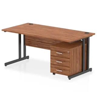 Impulse Cantilever Straight Desk With Mobile Pedestal